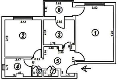 Apartament cu 2 camere decomandat în Sărari