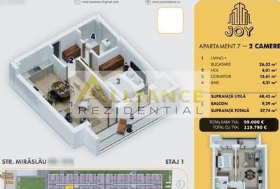 Apartament cu 2 camere decomandat în Central