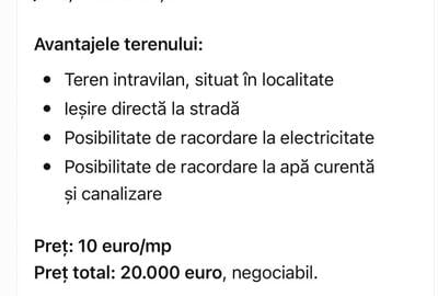 Teren de 20000 mp, în Vadu