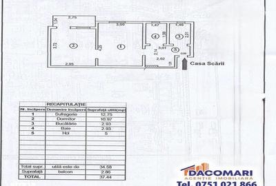 Apartament cu 2 camere semidecomandat în Micro 19