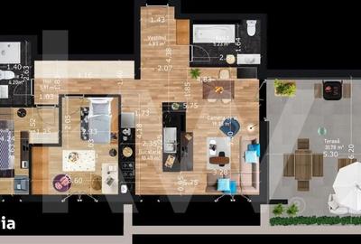 Apartament cu 3 camere în Turnișor