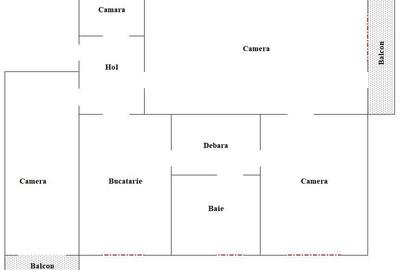 Apartament cu 3 camere decomandat în Central