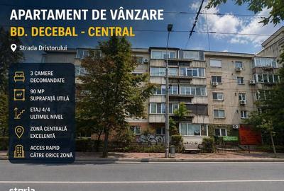 Apartament cu 3 camere decomandat în Decebal