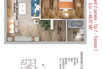 Apartament cu 3 camere decomandat în Brâncoveanu - 1