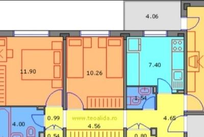 Apartament cu 3 camere decomandat în