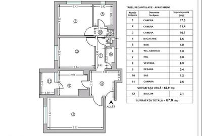 Apartament cu 3 camere decomandat, mobilat în Rahova