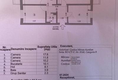 Apartament cu 3 camere decomandat în Km 5