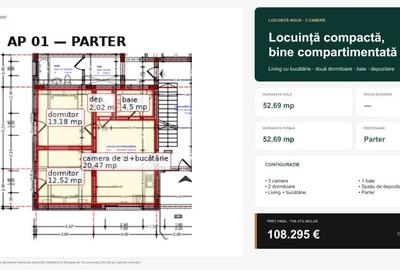 Apartament cu 3 camere decomandat în Central