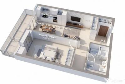 Apartament cu 2 camere decomandat în Dâmbul Rotund