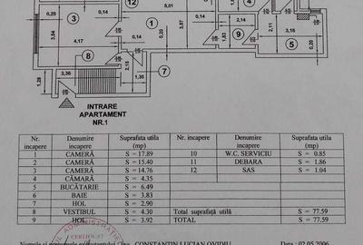 Apartament cu 3 camere semidecomandat în Romană