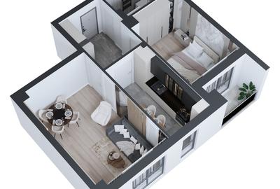 Apartament cu 2 camere decomandat în Cug - 3