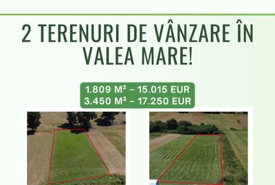 Teren extravilan de 3450 mp, în Valea Mare