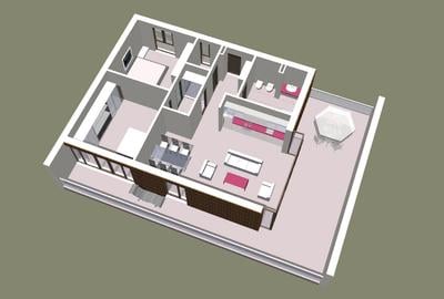 2 camere decomandat in vila, etaj 1 - 5