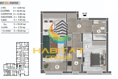 Apartament cu 2 camere în Apărătorii Patriei - 14