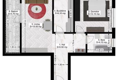 Inchiriere ap 2 camere + loc parcare subteran bloc 2025 etaj 1 - 12