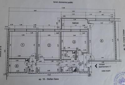 Apartament cu 3 camere decomandat în Central