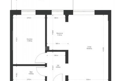 Apartament cu 2 camere semidecomandat în Central
