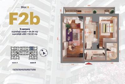 Apartament cu 2 camere decomandat în Rediu