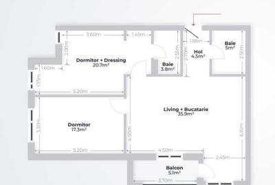 Apartament cu 3 camere în Central - 7
