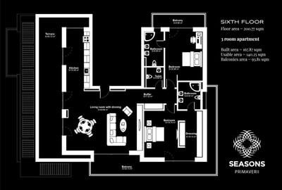 Penthouse cu 3 camere decomandat în Primăverii - 5