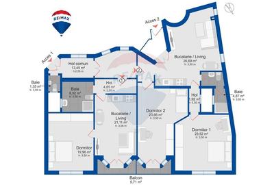 Apartament cu 5 camere decomandat, mobilat în Ultracentral - 2
