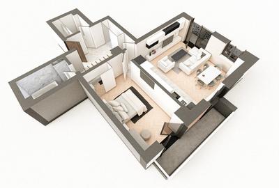 BRAUS CONFORT VIȘANI - Apartament Tip E – 2 Camere Open Space + Dressing - 2