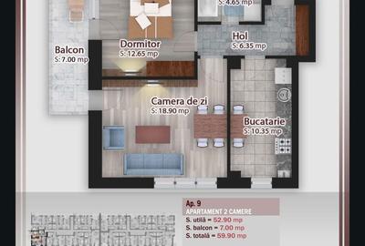 Apartament cu 2 camere decomandat în Theodor Pallady - 3