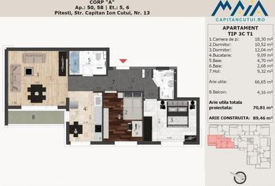 Apartament 3 camere, Finisaje Premium, Pitesti Nord, Langa Padure - 2