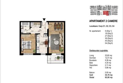 Apartament 2 camere Popesti Leordeni Splaiul Unirii- Rate la Dezvoltator - 4