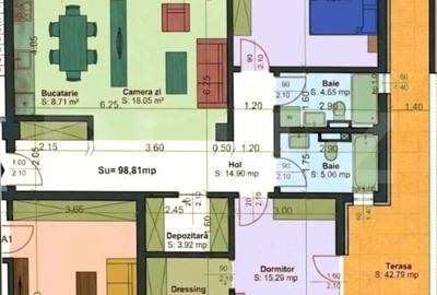 Apartament cu 3 camere decomandat în Aradului
