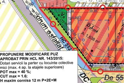 Teren Construcții intravilan de 1638 mp, în Exterior Est - 1