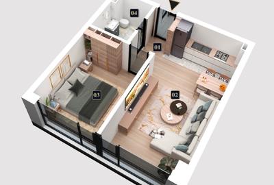 Studio spațios, eficient compartimentat în West Avenue – Chiajna + TVA - 2
