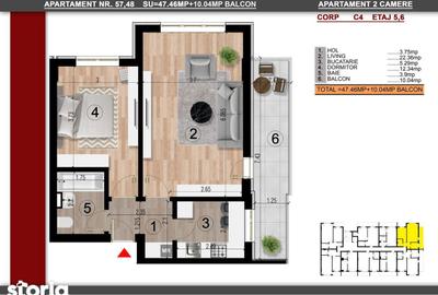 Apartament cu 2 camere decomandat în Central - 2