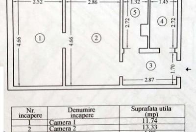 Apartament cu 2 camere semidecomandat în Km 4-5 - 1