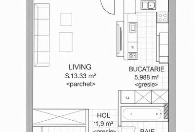 Apartament cu 2 camere, mobilat în Florești - 3