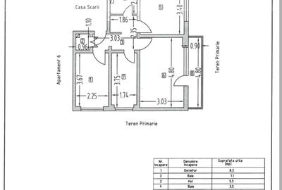 Apartament cu 3 camere în Central