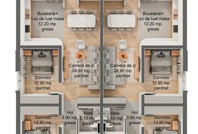 Duplex cu 3 camere cu Canalizare în Moșnița Veche - 2