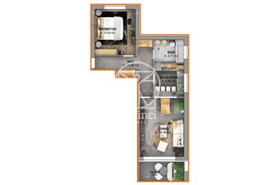 Direct dezv- Ap 2 camere decomandat , geam la baie - intabulat - 8