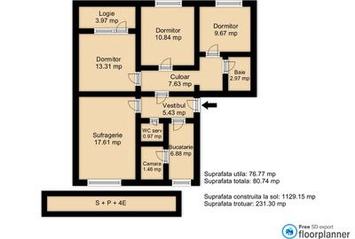 Apartament cu 4 camere decomandat în Drumul Taberei - 25