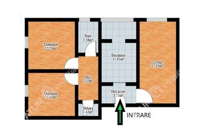 Apartament cu 3 camere decomandat, mobilat în Aeroport - 5