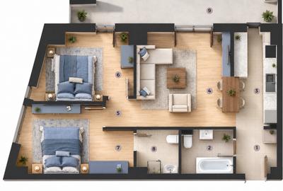 Apartament cu 3 camere decomandat în Aeroport - 7