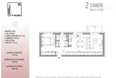 Apartament cu 2 camere semidecomandat în Sud - 3