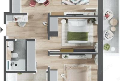 Apartament cu 2 camere decomandat în Iosia - 4