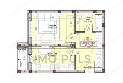 Apartament la parter cu balcon. Bucatarie separata. Loc de parcare - 5