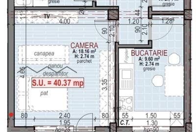 Apartament de 2 camere, 42 mp, semifinisat, zona Sesul de sus - 6