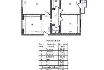 Apartament cu 3 camere decomandat în Central