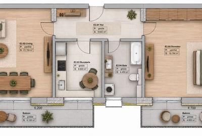 Apartament cu 2 camere în Tomis Plus - 8