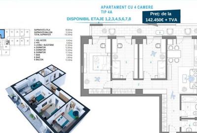 APARTAMENT 4 CAMERE, 103 MP, ETAJ INTERMEDIAR, NICOLINA, COM - 4