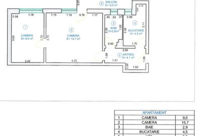 Apartament 2 camere cu geam la baie, 38,6 mpu, renovat 2025, Scoala nr. 6  Sibiu - 6