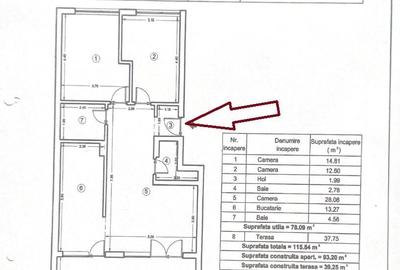 Apartament cu 3 camere în Central